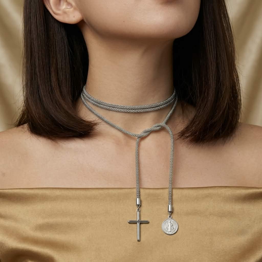 San Benito Medal Lariat Necklace