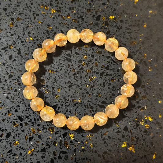 Huat Cai Gold Rutilated Citrine Bracelet - Attract Wealth & Success