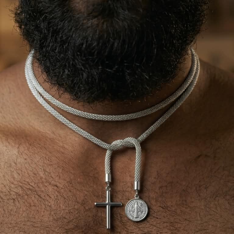 San Benito Medal Lariat Necklace