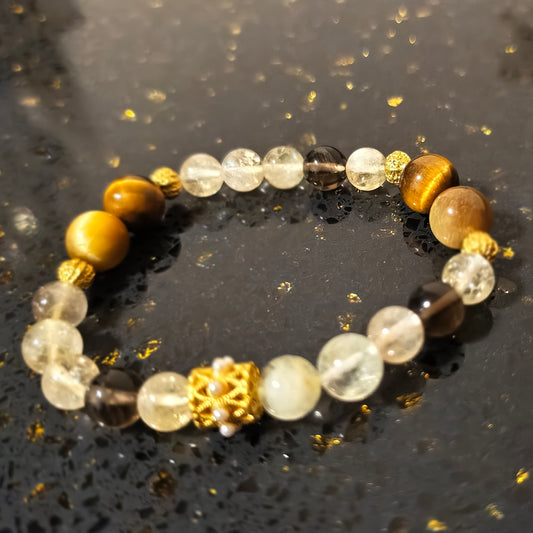 Fortune Bracelet with Citrine and Yellow Tiger Eye
