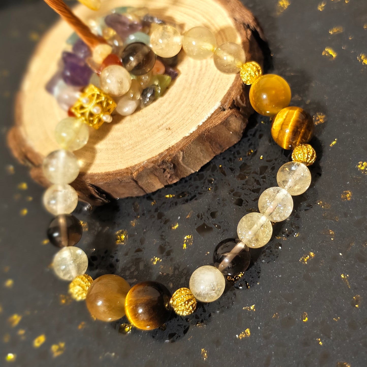 Fortune Bracelet with Citrine and Yellow Tiger Eye