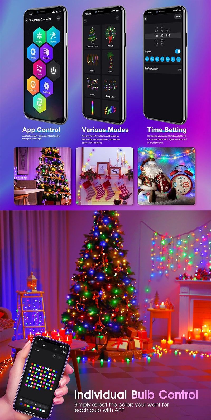 USB Fairy Lights with Bluetooth Control