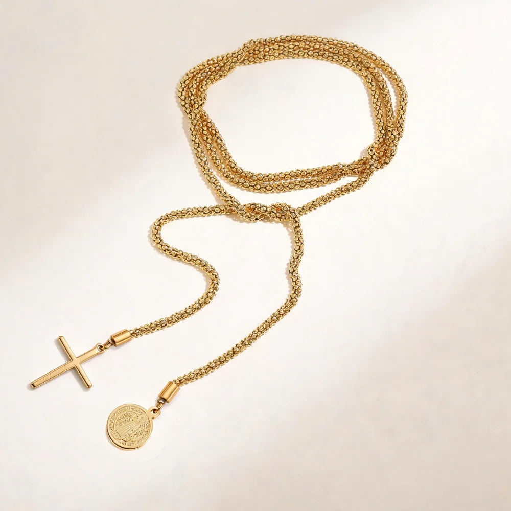 San Benito Medal Lariat Necklace