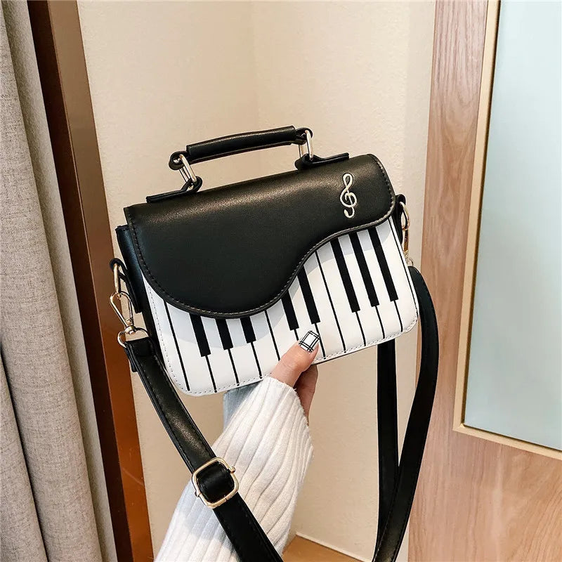 Piano Shoulder Bag - Unique Music-Inspired Fashion Handbag with Adjustable Strap