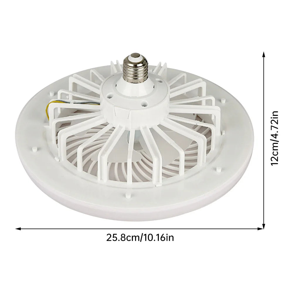2-in-1 LED Ceiling Fan Light with Remote Control - Dimmable E27 Cooling Fan Lamp