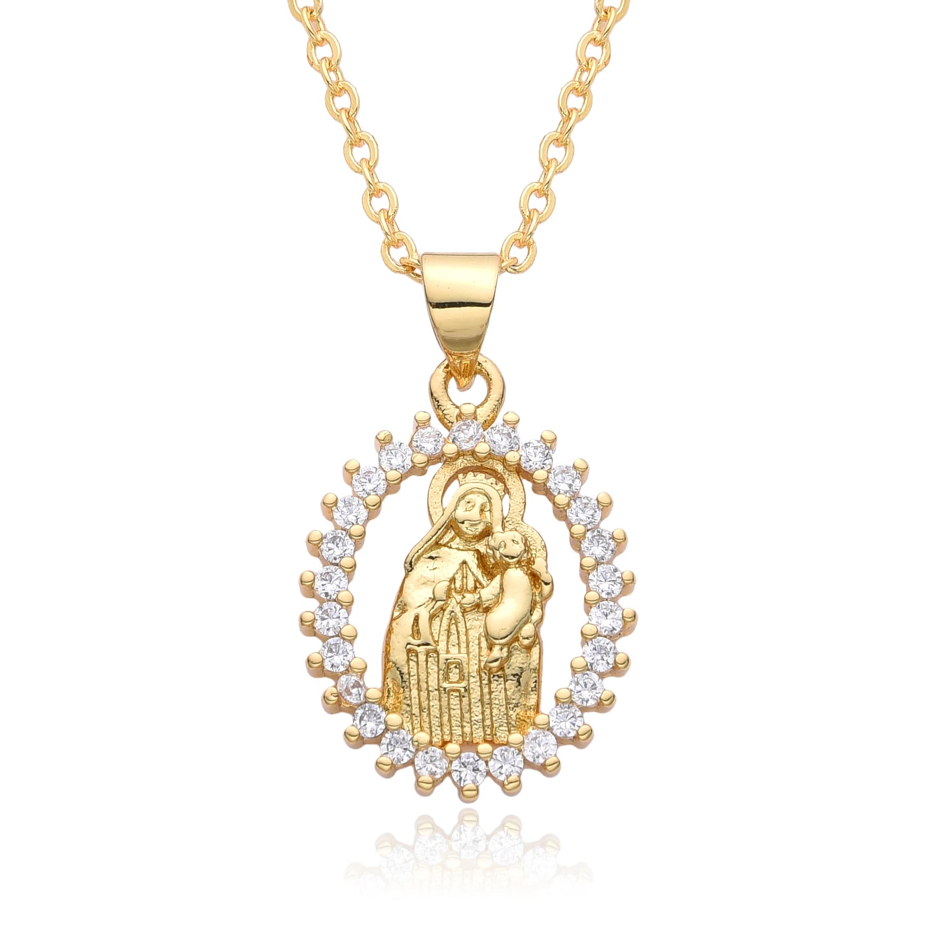 Gold Plated Virgin Mary Necklace