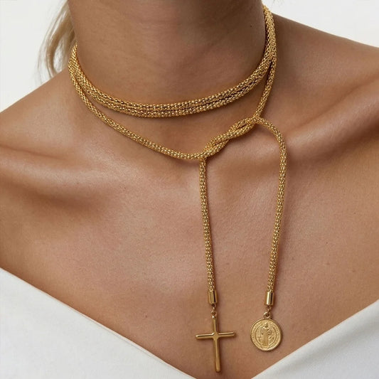 San Benito Medal Lariat Necklace