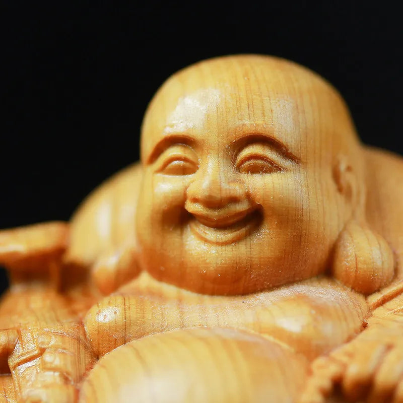 Wood carved Maitreya Buddha