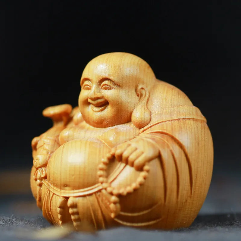 Wood carved Maitreya Buddha