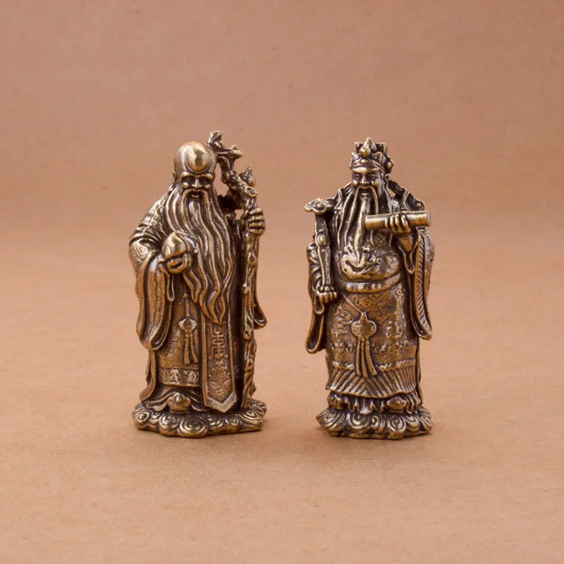 Mini Fu Lu Shou Bronze Statues