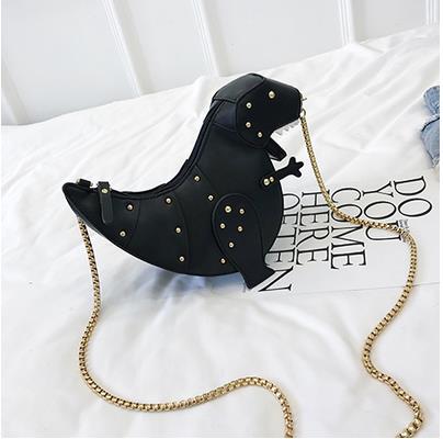 Dinosaur Design Rivets Women's Purses and Handbags Shoulder Chain Bag Designer Small  Crossbody Bag Female Clutch Bag Pu Leather