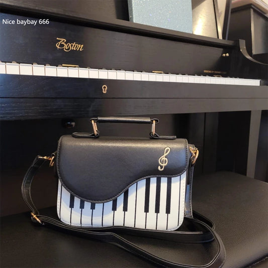 Piano Shoulder Bag - Unique Music-Inspired Fashion Handbag with Adjustable Strap