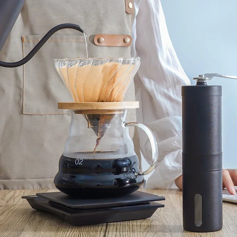 Complete Coffee Pour Over Set - 5-Piece Barista Kit with Grinder, Dripper & Scale