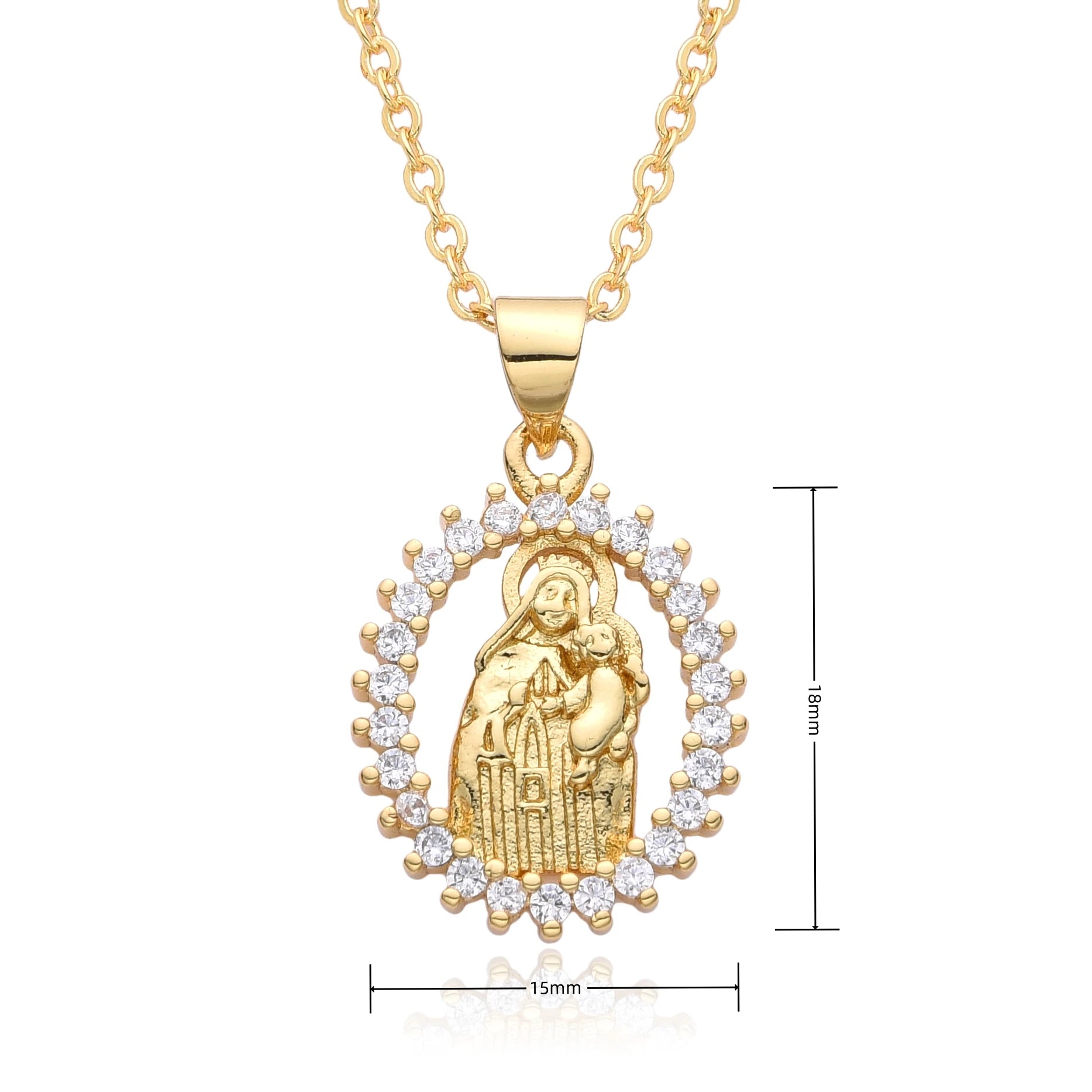 Gold Plated Virgin Mary Necklace