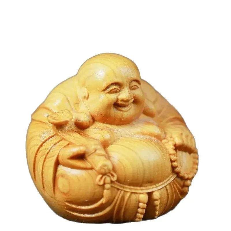 Wood carved Maitreya Buddha