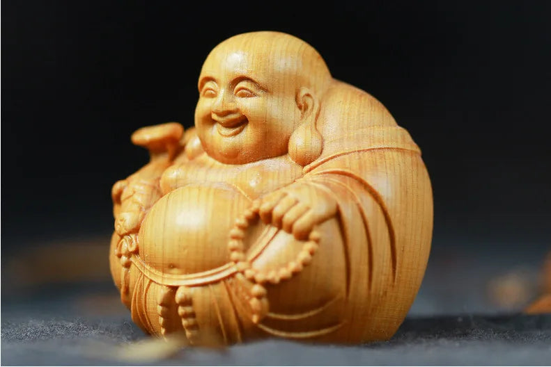 Wood carved Maitreya Buddha