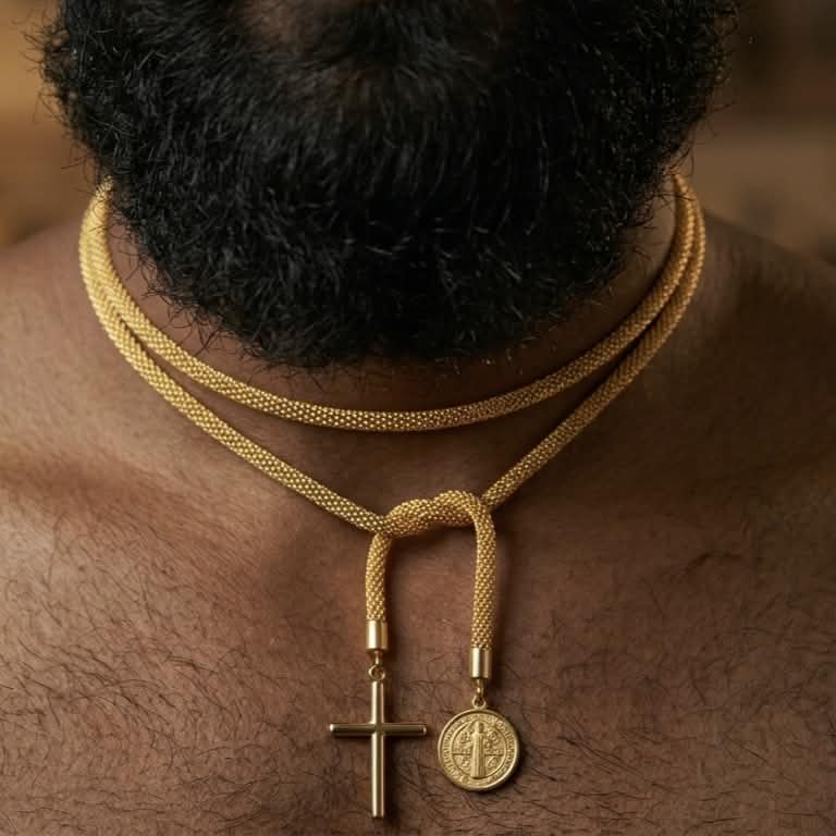 San Benito Medal Lariat Necklace