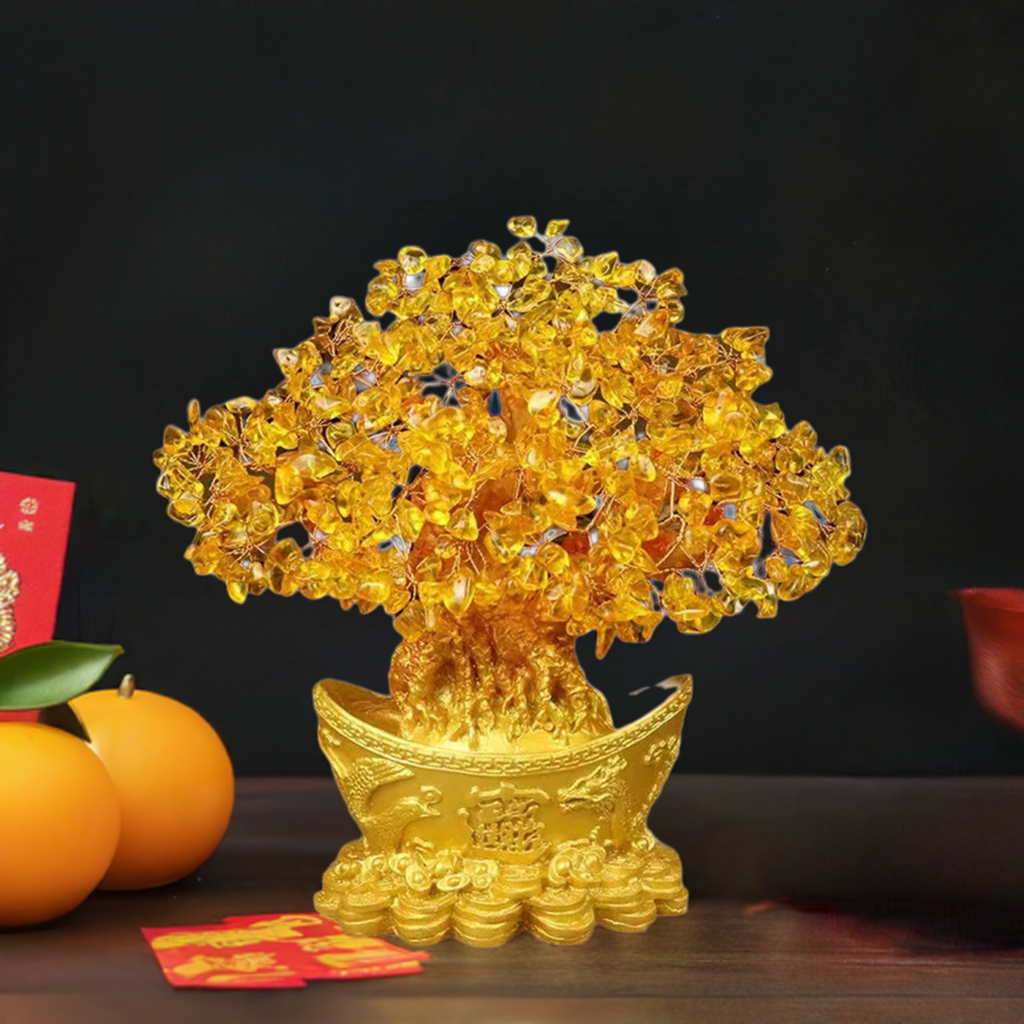CNY 2026 Fortune Money Tree - Year of the Horse Wealth Decoration with Gold Bells & Red Envelopes
