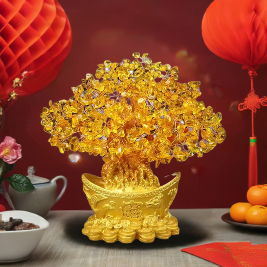 CNY 2026 Fortune Money Tree - Year of the Horse Wealth Decoration with Gold Bells & Red Envelopes