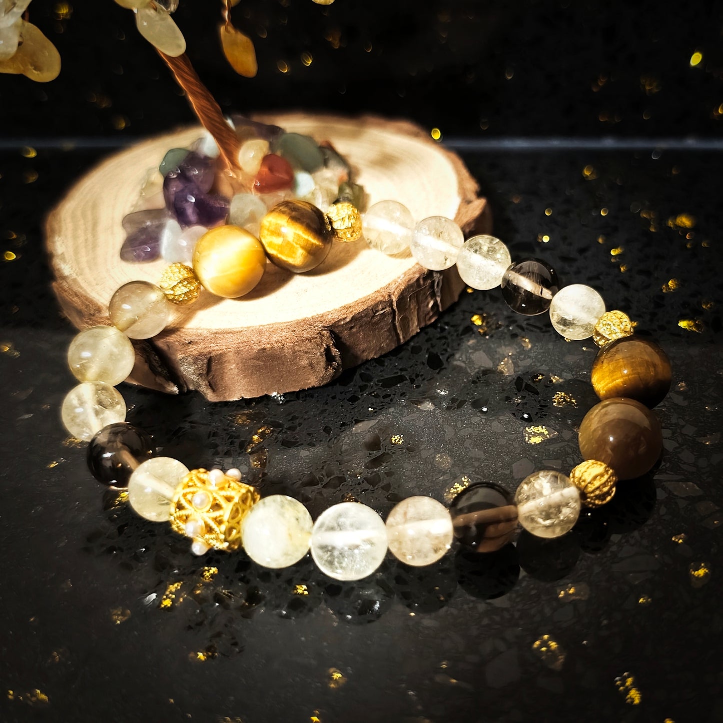 Fortune Bracelet with Citrine and Yellow Tiger Eye