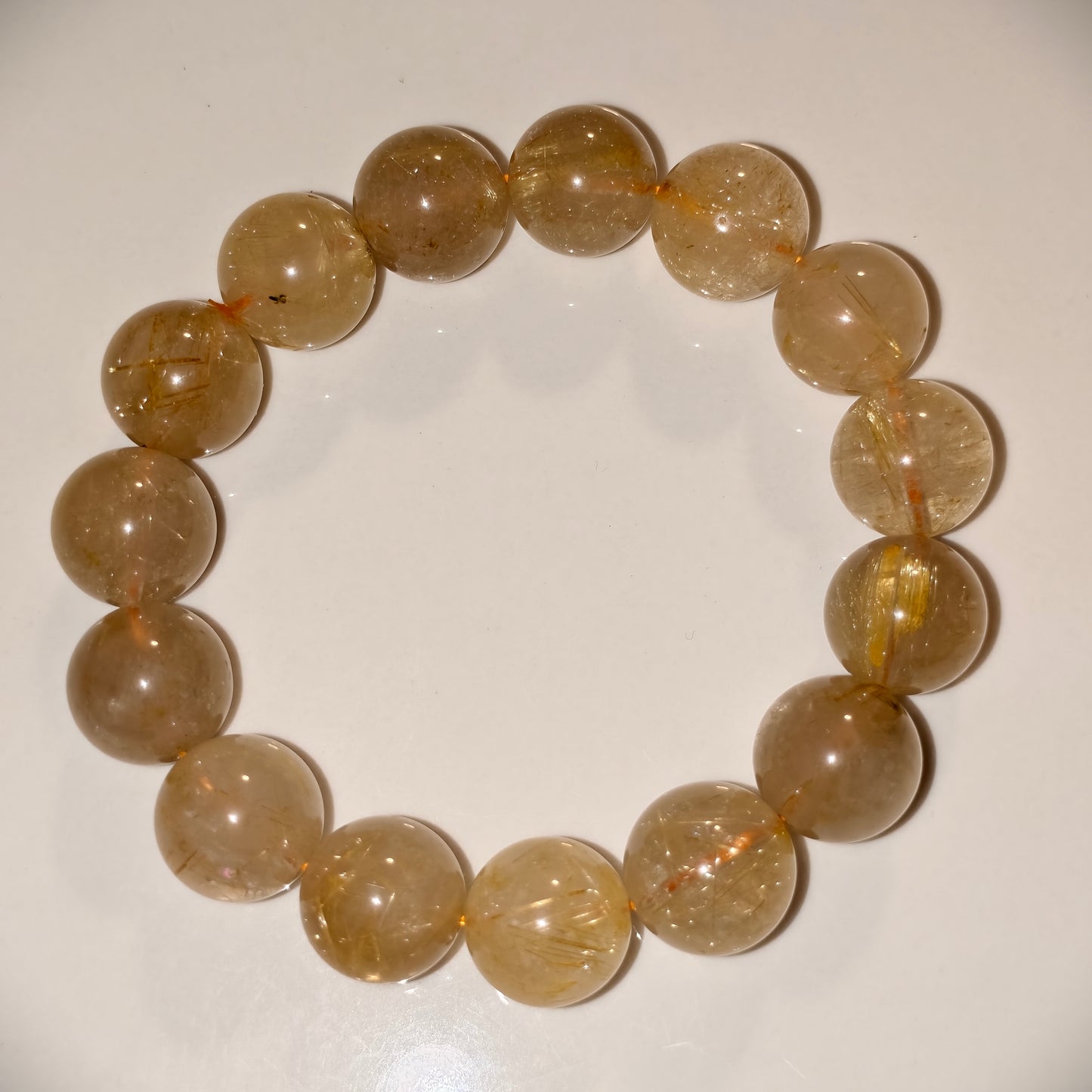 Huat Cai Gold Rutilated Citrine Bracelet - Attract Wealth & Success